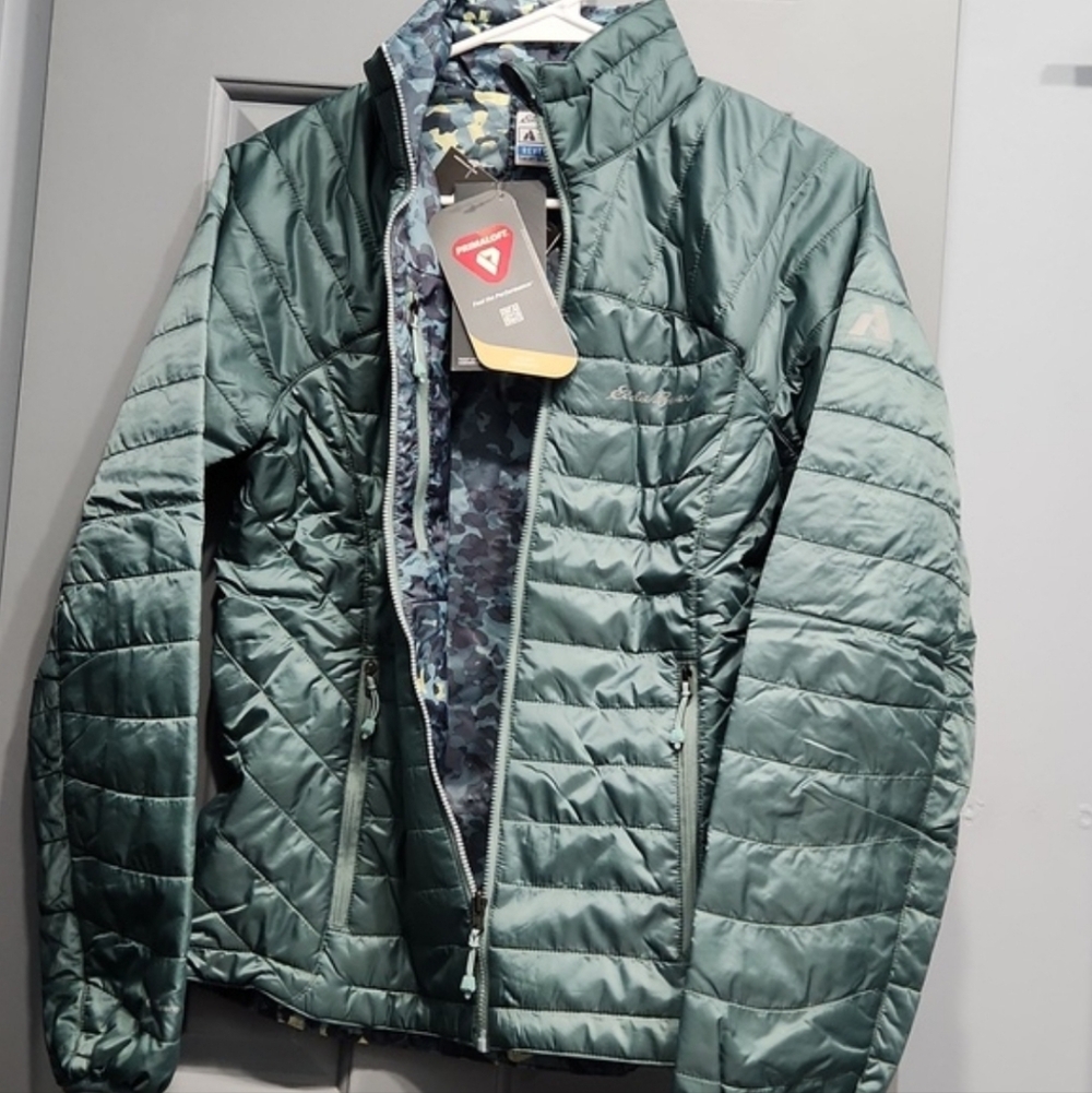 NWUT Eddie Bauer Ignitelite Reversible Jacket Azure Green & Speckled XS
